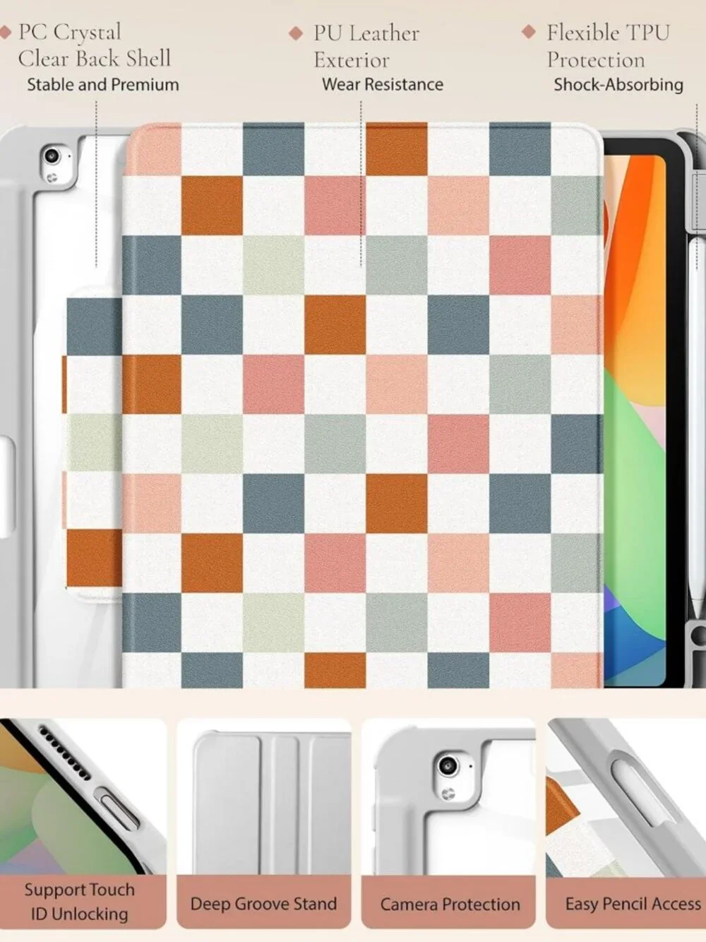 360 Rotating Folio Case for iPad with Pencil Holder - Smart Design & Versatile